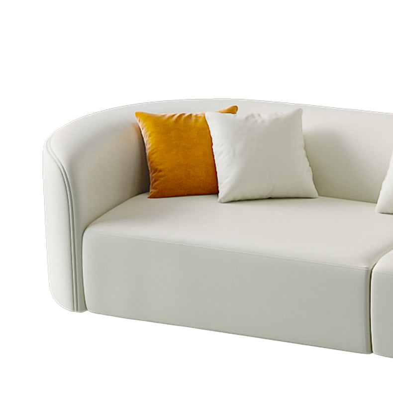 Contemporary Faux Leather Sectional Sofa with Tight Back in Solid Wood