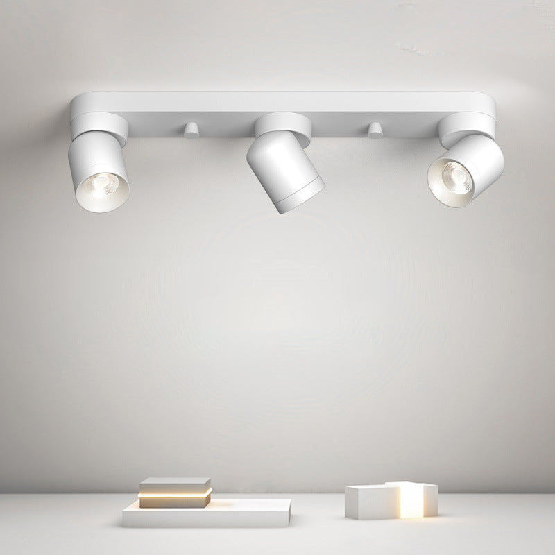 Cylinder Shape Flush Ceiling Lights Modern Style Metal 3 Light Flush Mount in Black/White