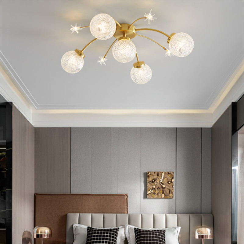 Nordic Style 9-Lights Ceiling Lamp Ball Shape Ceiling Light for Bedroom