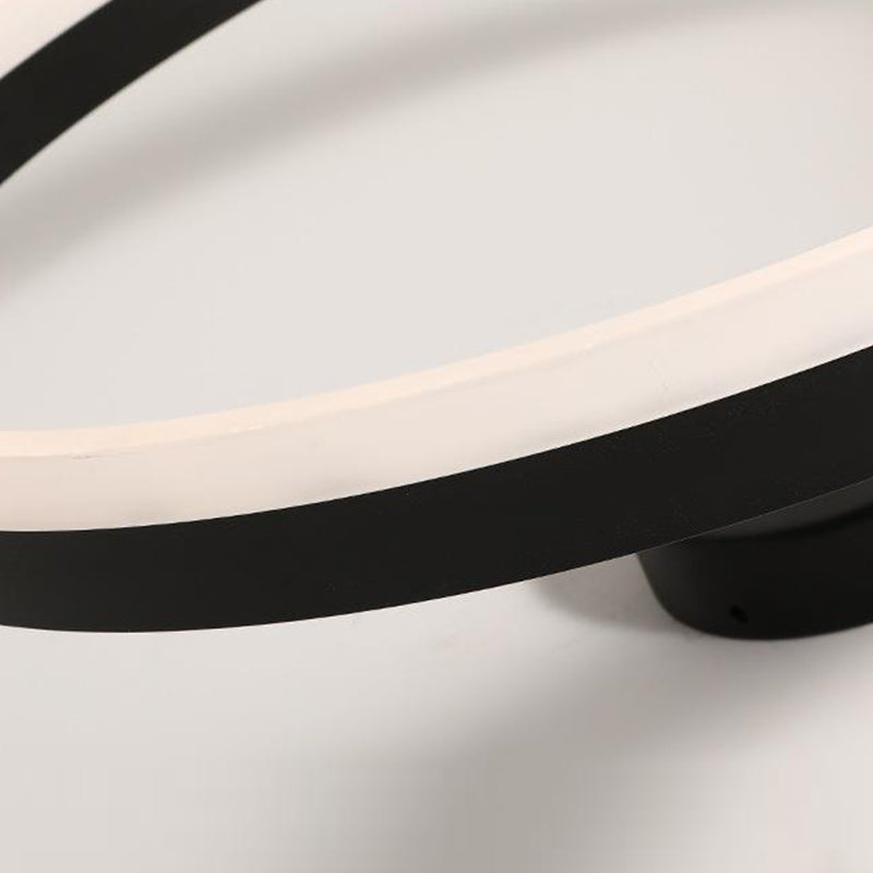 Metal Round Shape Flush Mount Light Modern-Style 1 Light Flush Ceiling Light in Black