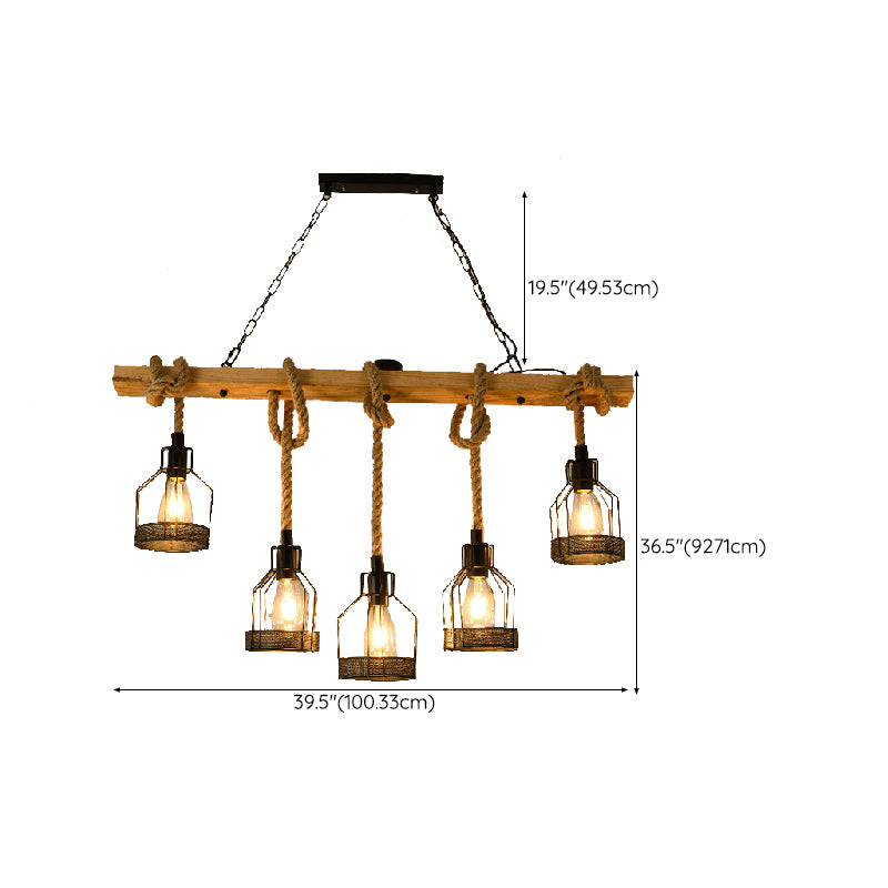 Industrial Island Light Metal Pendant Lighting Fixture for Dining Room