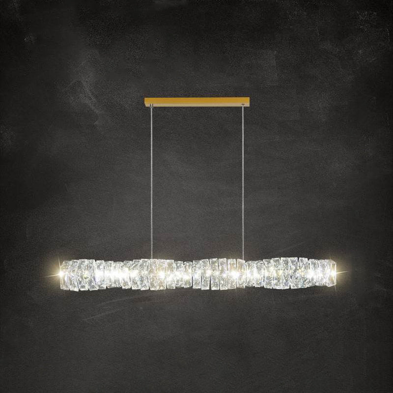 Modern Style Island Light LED Island Hanging Light with Crystal Shade for Dining Room