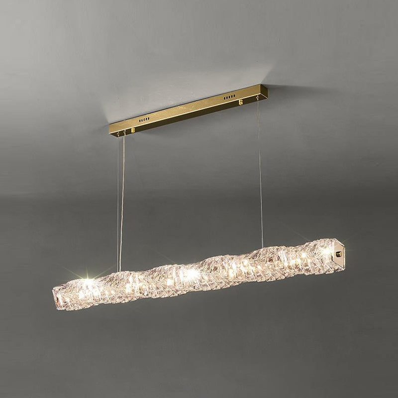 Modern Style Island Light LED Island Hanging Light with Crystal Shade for Dining Room