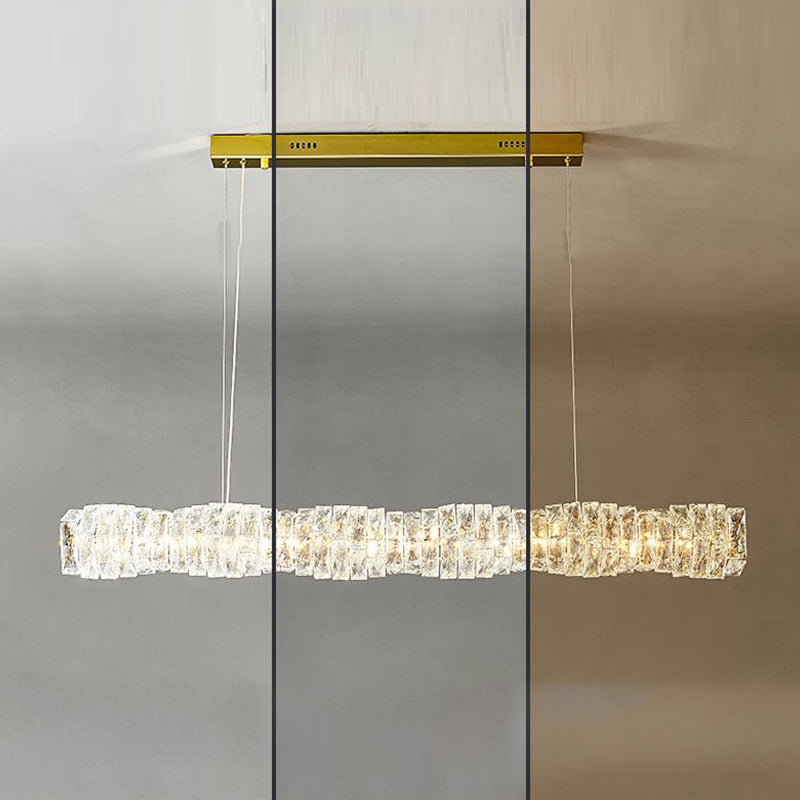Modern Style Island Light LED Island Hanging Light with Crystal Shade for Dining Room