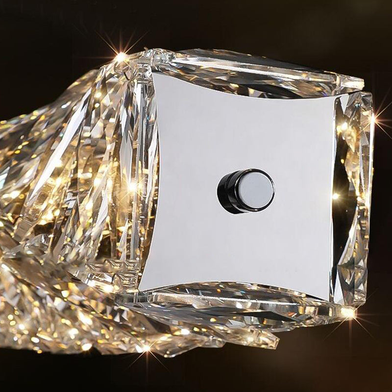 Modern Style Island Light LED Island Hanging Light with Crystal Shade for Dining Room