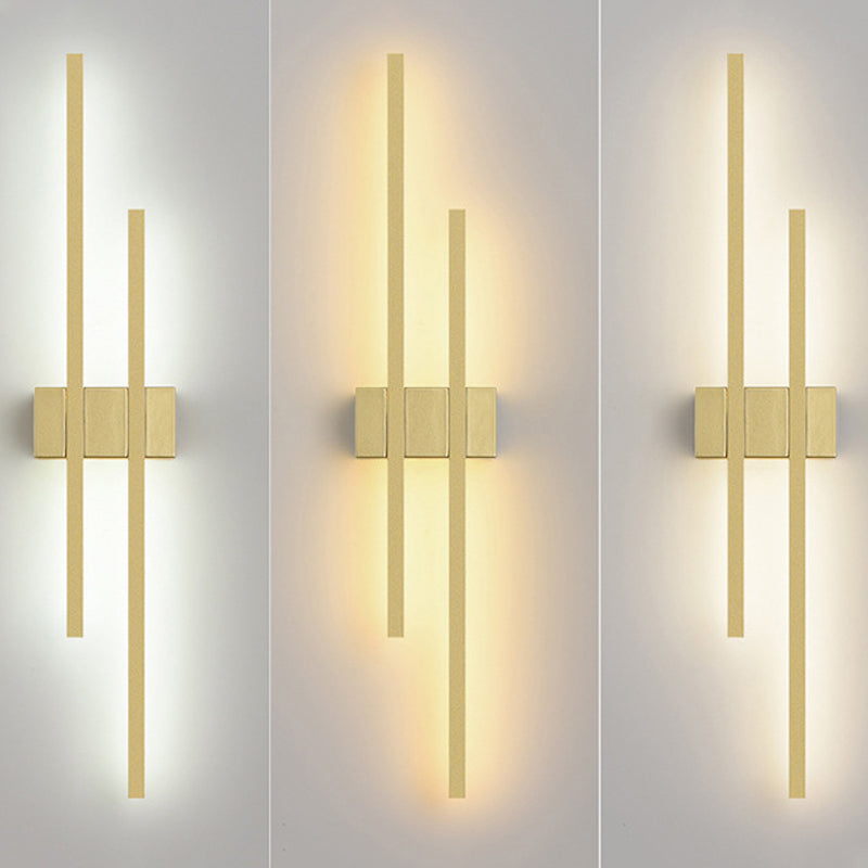 Minimalism Brass Wall Sconce Linear LED Sconce Lighting for Hallway