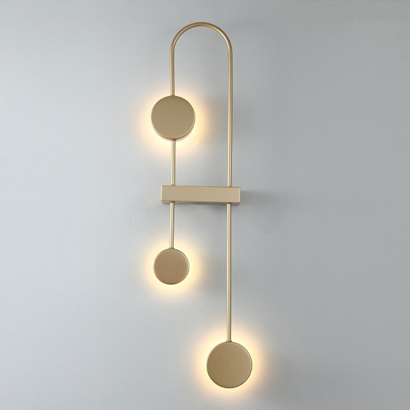Modern Wall Light Fixture Metal 3 Light Wall Mounted Lighting for Living Room