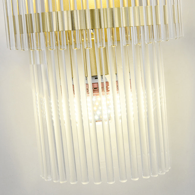 Crystal Geometric Shape Wall Light Modern Style 2-Lights Wall Light Sconce in Gold