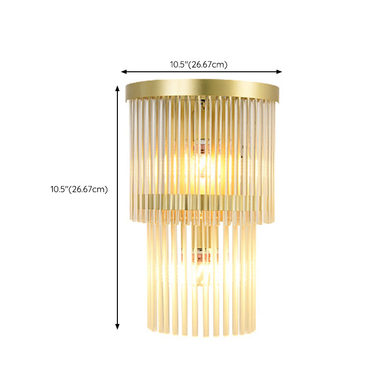 Crystal Geometric Shape Wall Light Modern Style 2-Lights Wall Light Sconce in Gold
