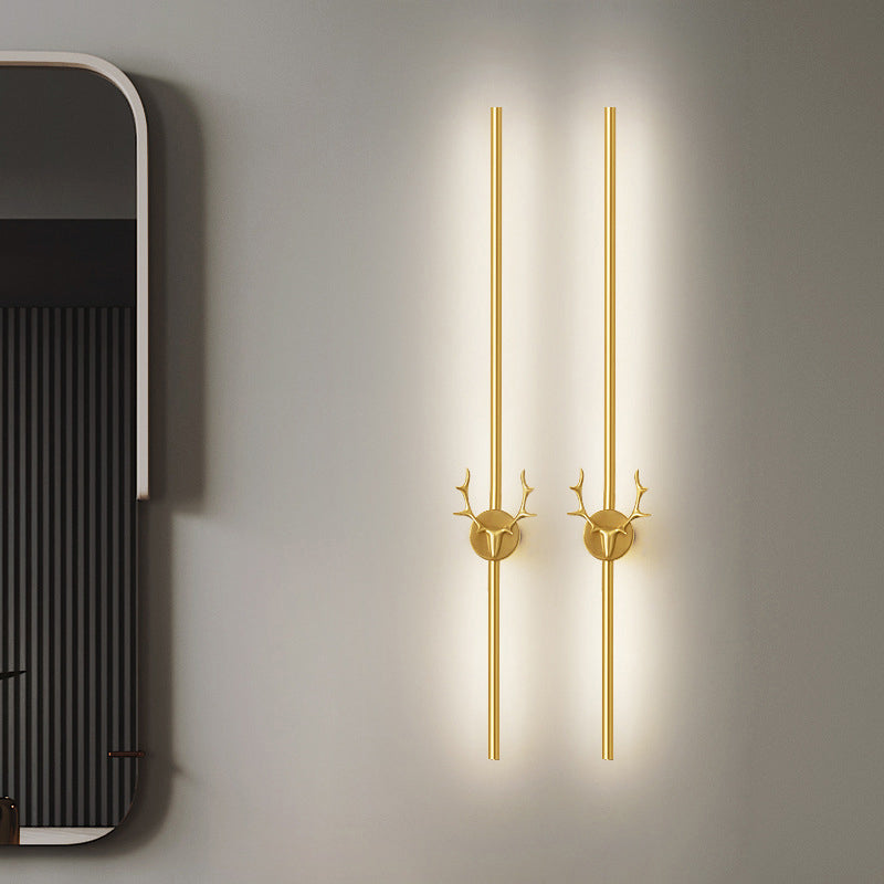 Minimalism Brass Wall Sconce Thin-Line Sconce Lighting for Living Room