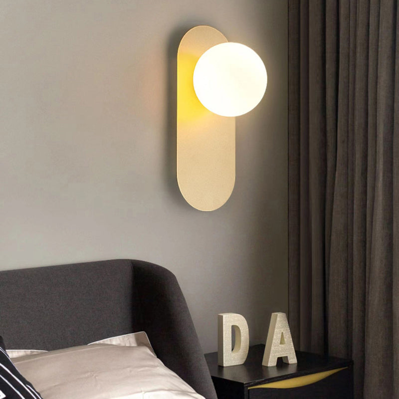 Glass Ball Shape Wall Light Modern Style Single Light Wall Light Sconce