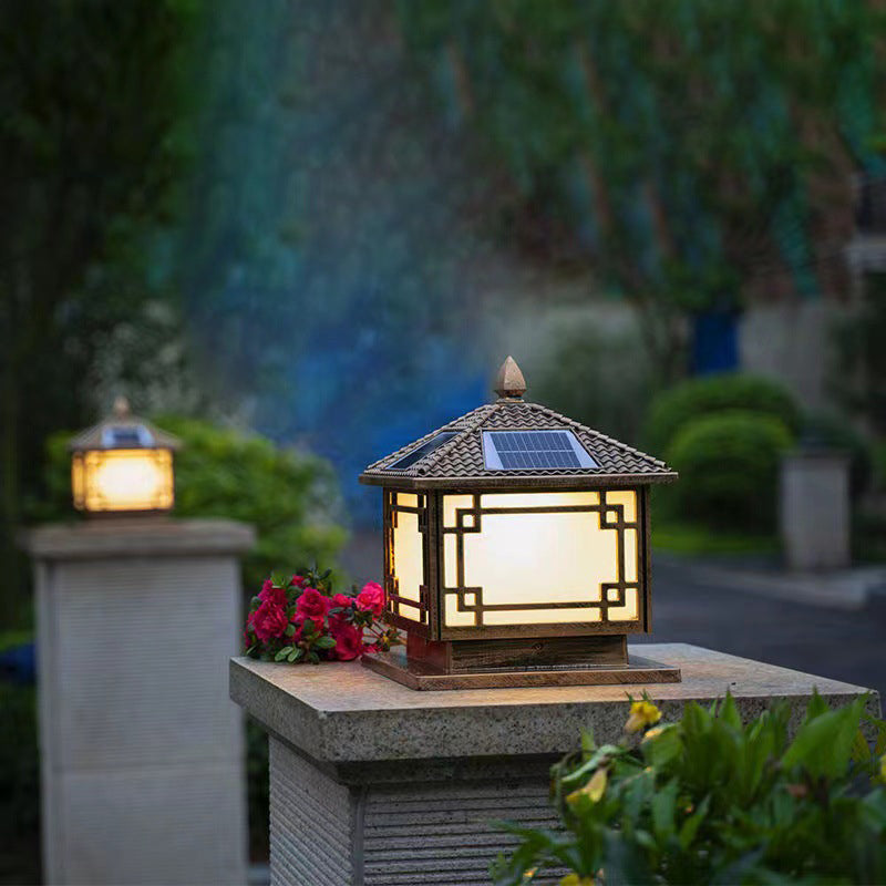 Modern Minimalist LED Pillar Lamp Household Solar Light for Garden