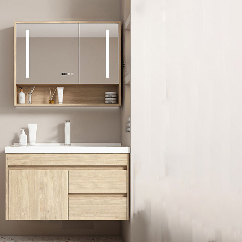Contemporary Wood Sink Cabinet Mirror Cabinet Wall-Mounted Vanity Cabinet