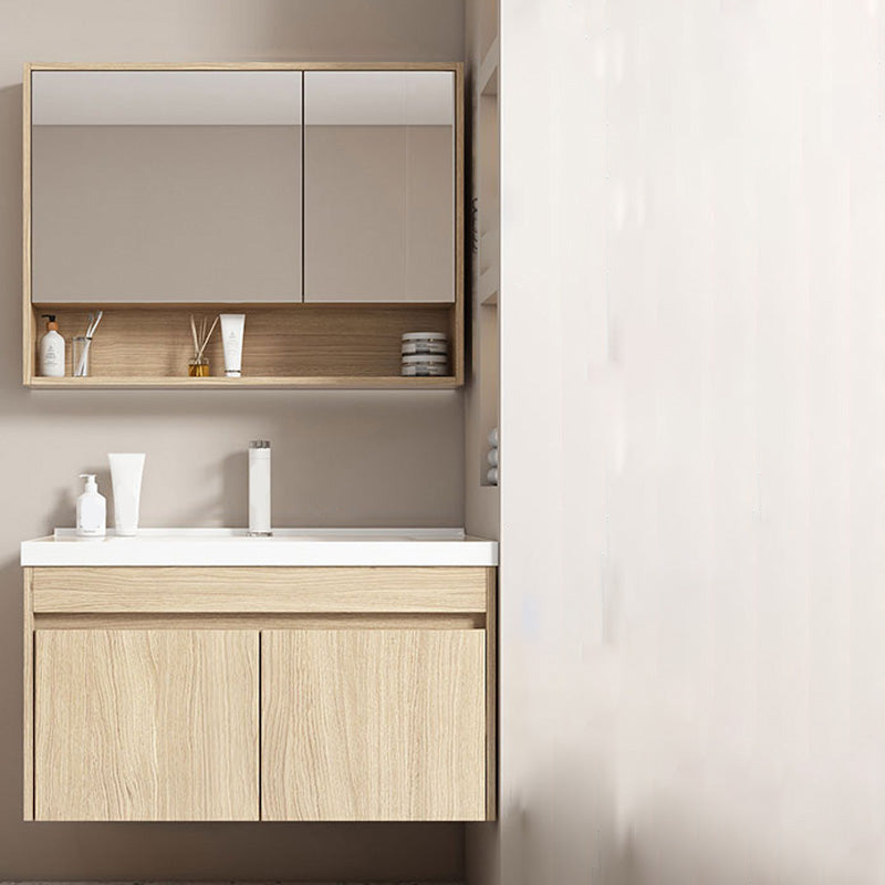 Contemporary Wood Sink Cabinet Mirror Cabinet Wall-Mounted Vanity Cabinet