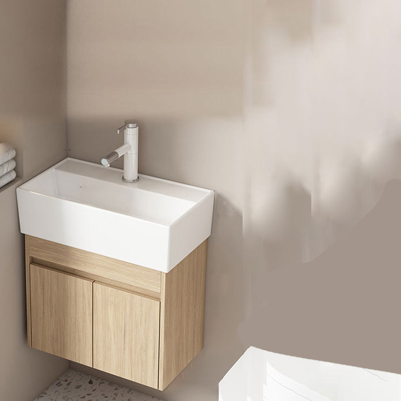 Basic Wooden Sink Vanity Wall-Mounted Vanity Cabinet with Mirror Cabinet