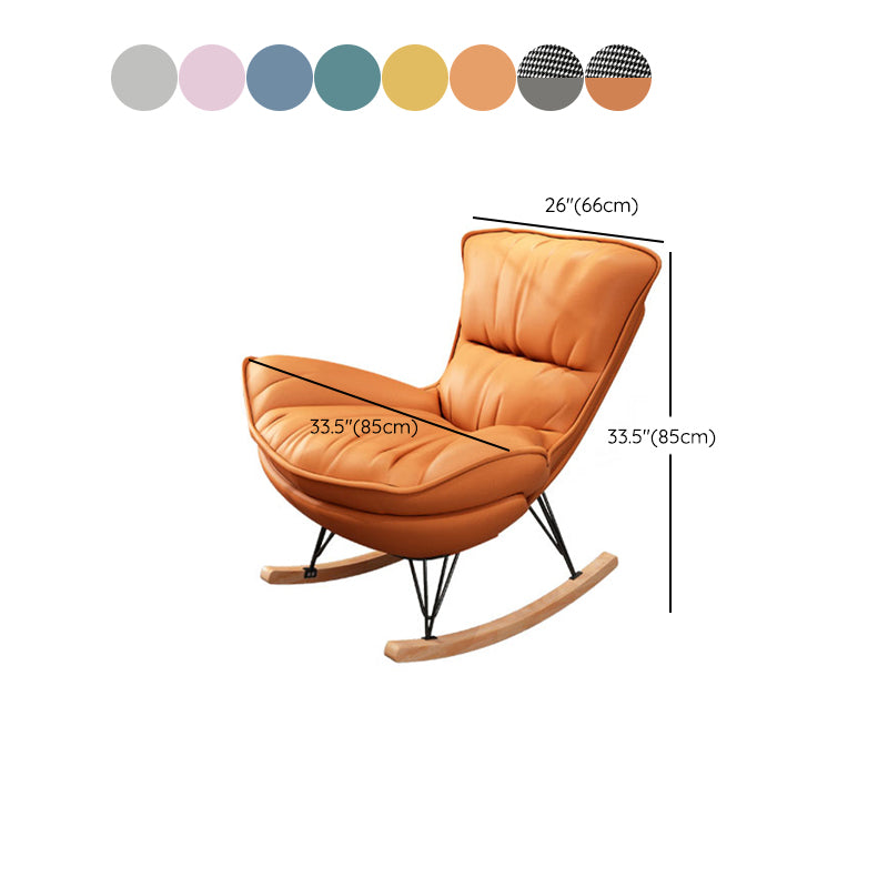 Contemporary Rocking Accent Chair Wingback Antique Finish Rocking Chair