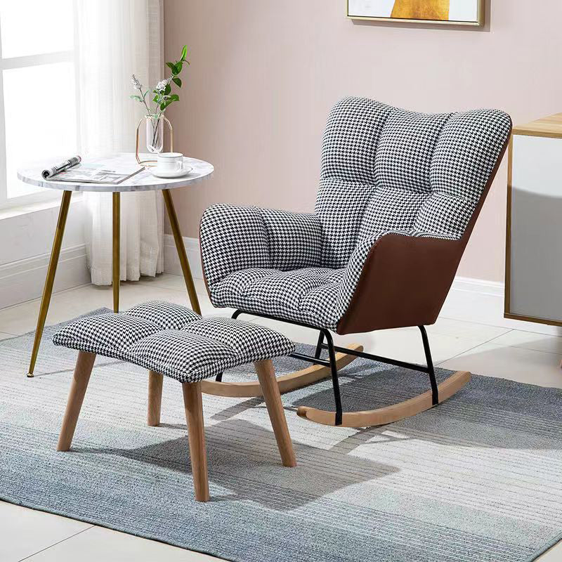 Modern Nursery Sofa Rocking Chair Indoor Rocking Chair with Ottoman