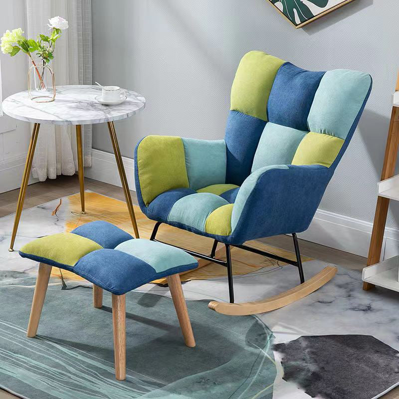 Modern Nursery Sofa Rocking Chair Indoor Rocking Chair with Ottoman