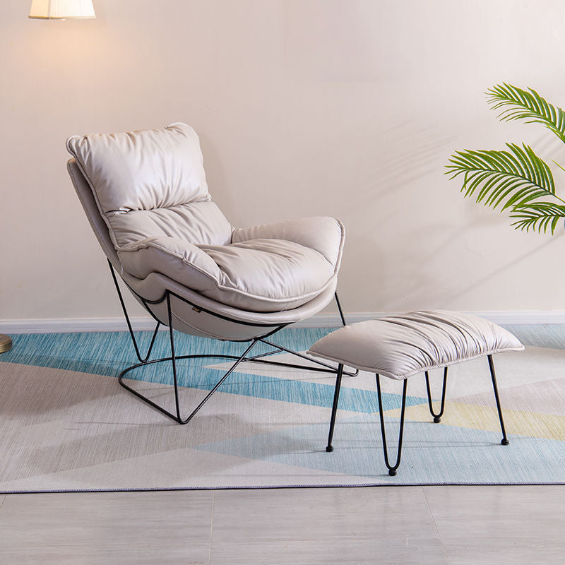 Balcony Recliner Lazy Rocking Chairs Fabric Soft Upholstered Sofa Chair