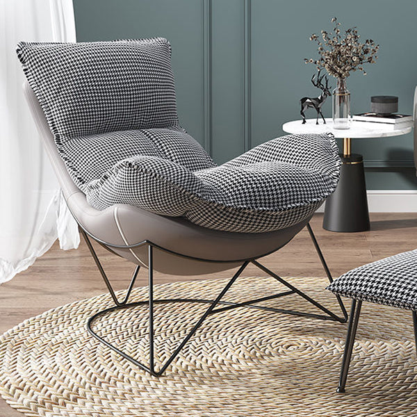 Balcony Recliner Lazy Rocking Chairs Fabric Soft Upholstered Sofa Chair