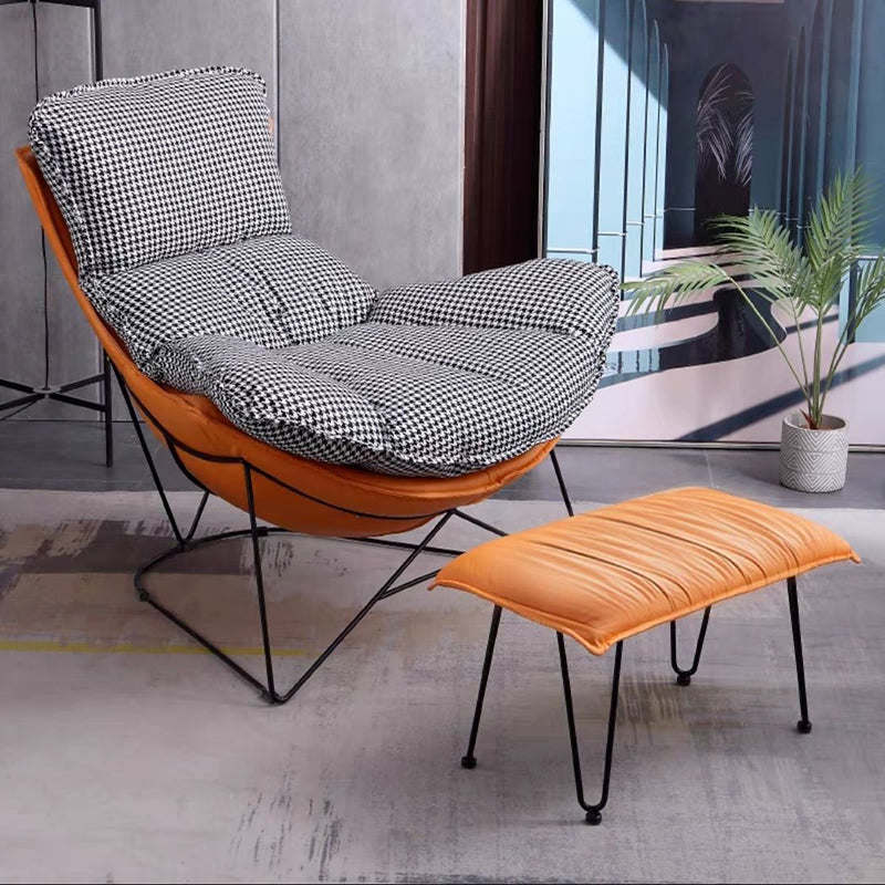 Balcony Recliner Lazy Rocking Chairs Fabric Soft Upholstered Sofa Chair