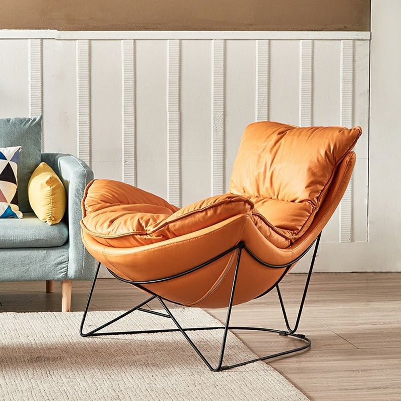 Balcony Recliner Lazy Rocking Chairs Fabric Soft Upholstered Sofa Chair