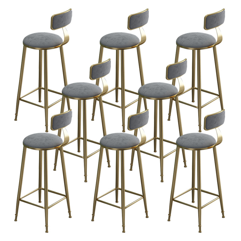 Contemporary Bar Stool Armless Backrest Dining Stool with Cushion