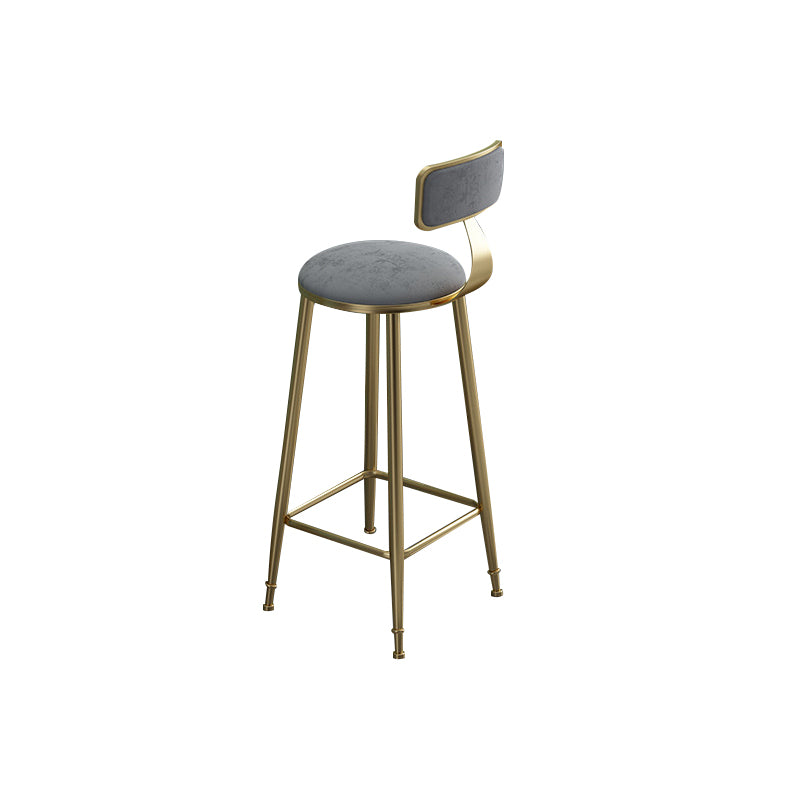 Contemporary Bar Stool Armless Backrest Dining Stool with Cushion