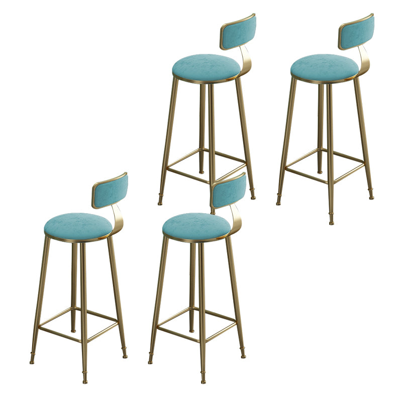 Contemporary Bar Stool Armless Backrest Dining Stool with Cushion