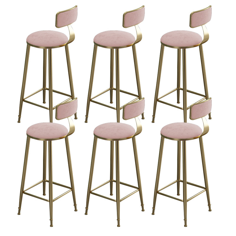 Contemporary Bar Stool Armless Backrest Dining Stool with Cushion