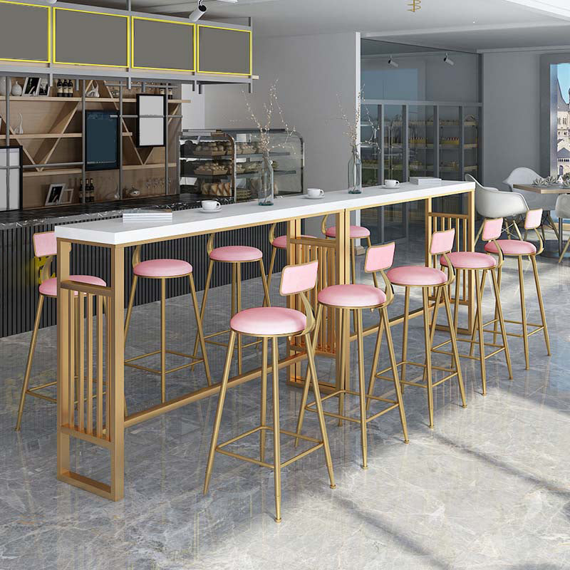 Industrial Metal Bar Stools Armless Backrest Barstool with Cushion