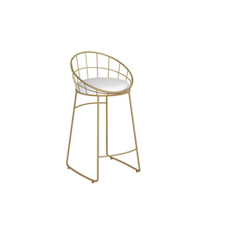 Industrial Metal Bar Stools Armless Backrest Barstool with Cushion