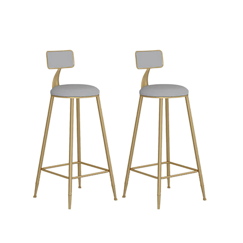Industrial Metal Bar Stools Armless Backrest Barstool with Cushion