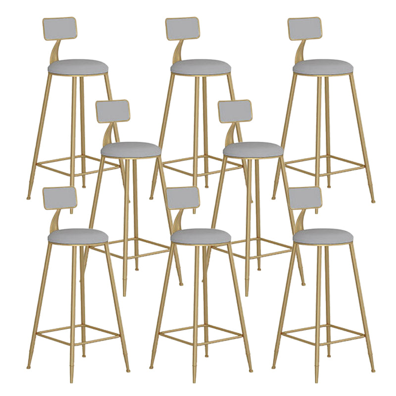 Industrial Metal Bar Stools Armless Backrest Barstool with Cushion