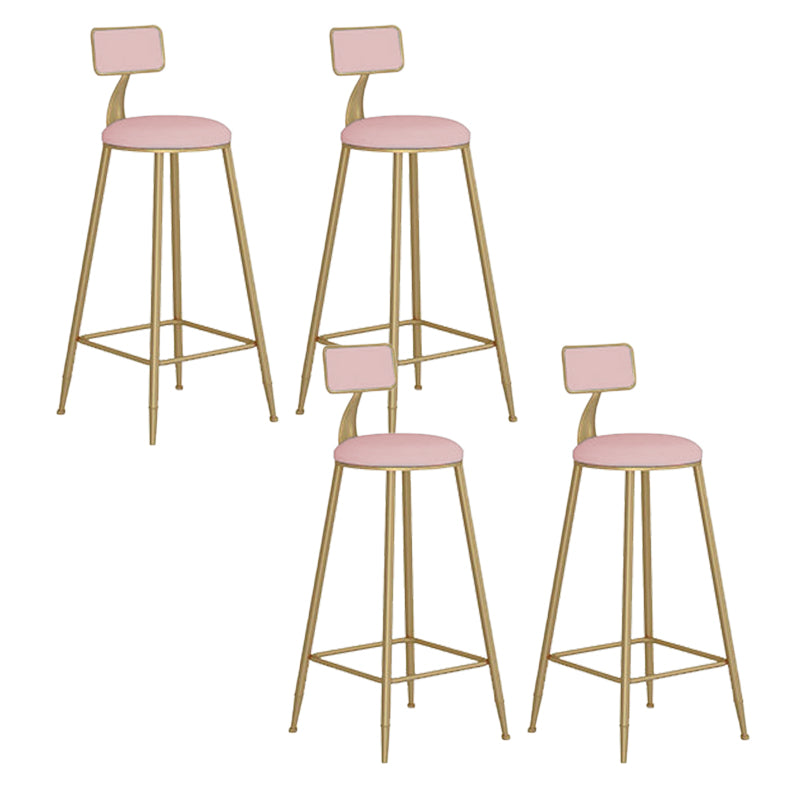 Industrial Metal Bar Stools Armless Backrest Barstool with Cushion
