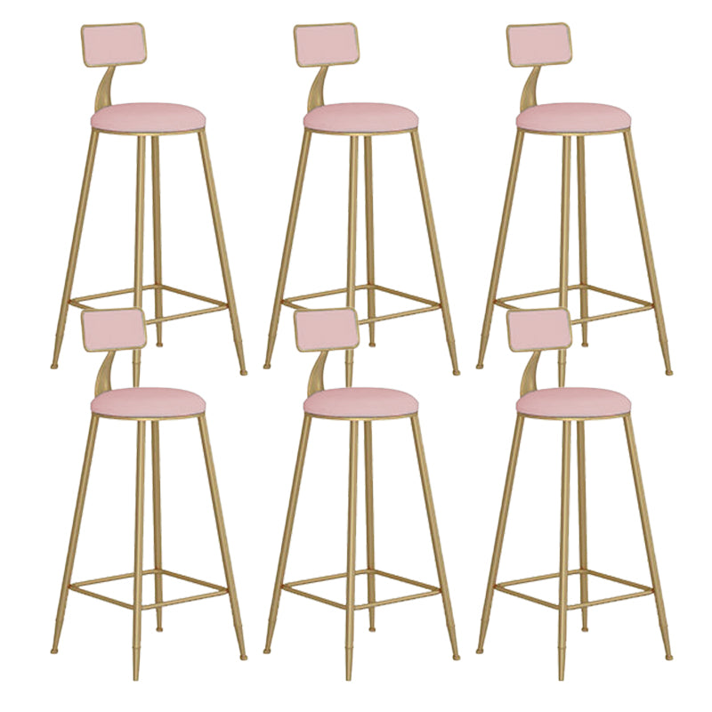 Industrial Metal Bar Stools Armless Backrest Barstool with Cushion