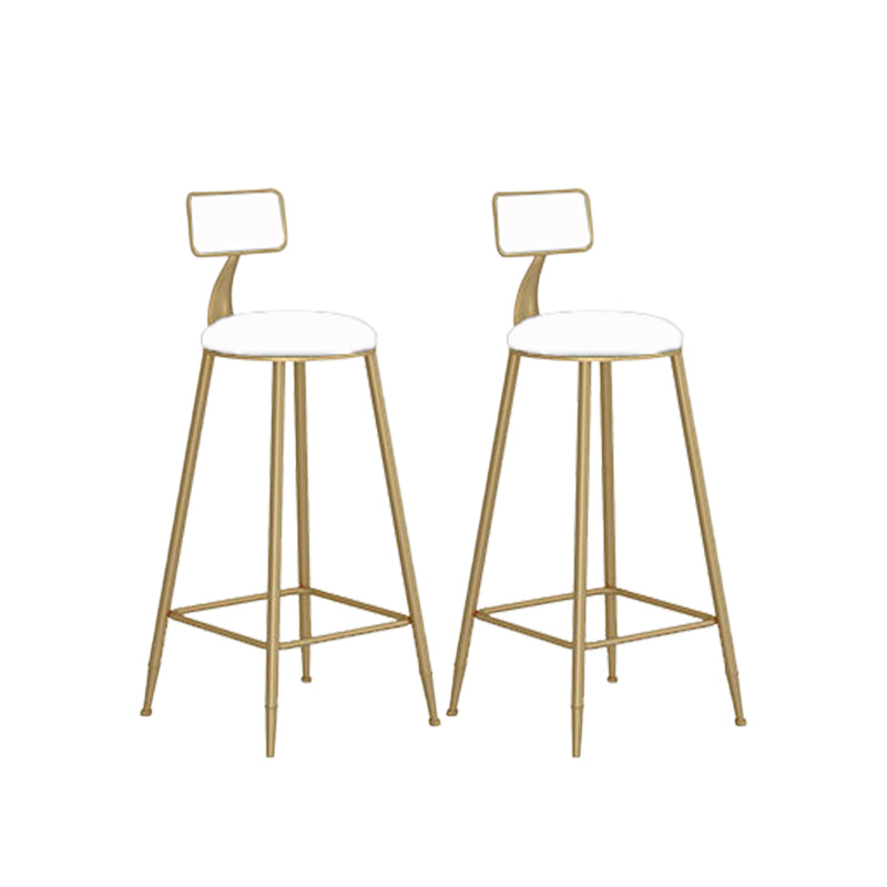 Industrial Metal Bar Stools Armless Backrest Barstool with Cushion