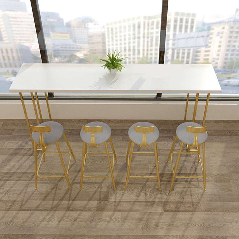 Contemporary Bar Stool Cushion Barstool with Gold Metal Legs