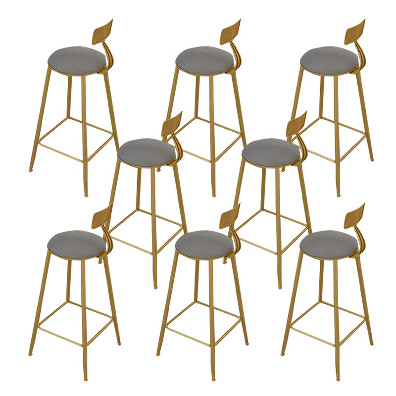 Contemporary Bar Stool Cushion Barstool with Gold Metal Legs