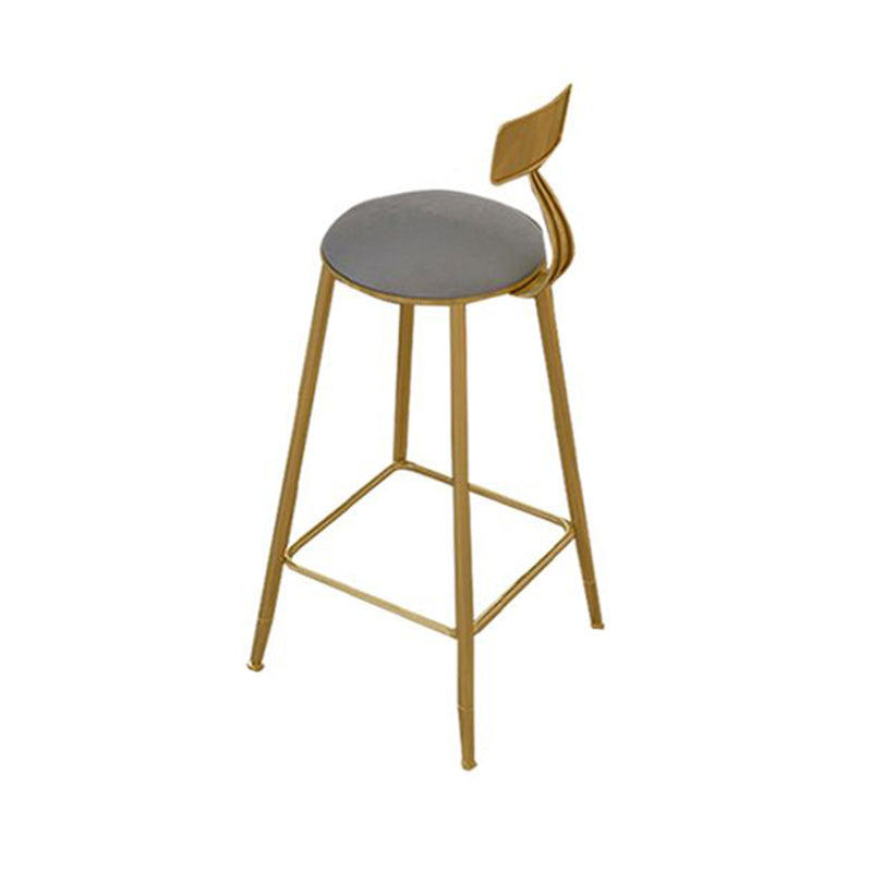 Contemporary Bar Stool Cushion Barstool with Gold Metal Legs
