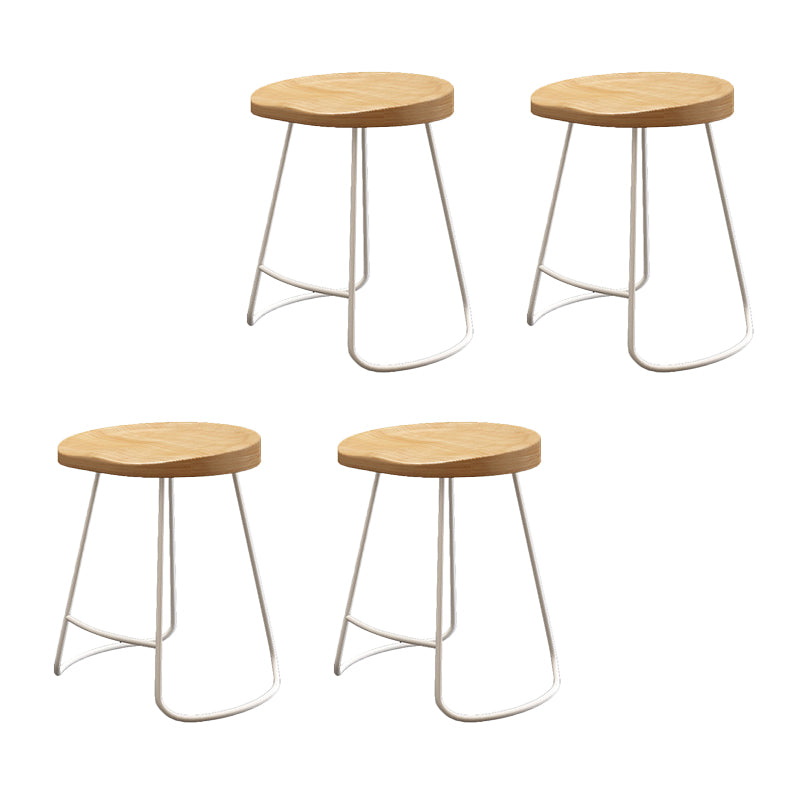 Wood Dining Stool Contemporary Backless Bar Stools with Footrest