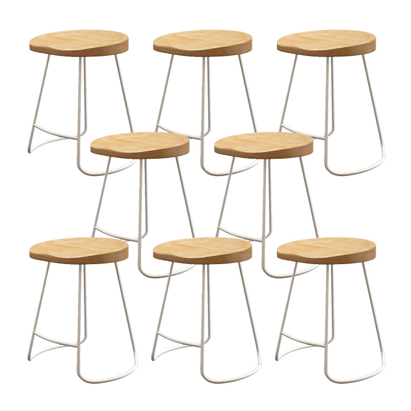 Wood Dining Stool Contemporary Backless Bar Stools with Footrest