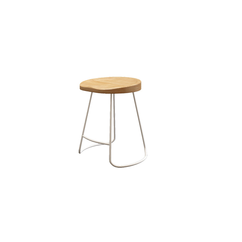 Wood Dining Stool Contemporary Backless Bar Stools with Footrest