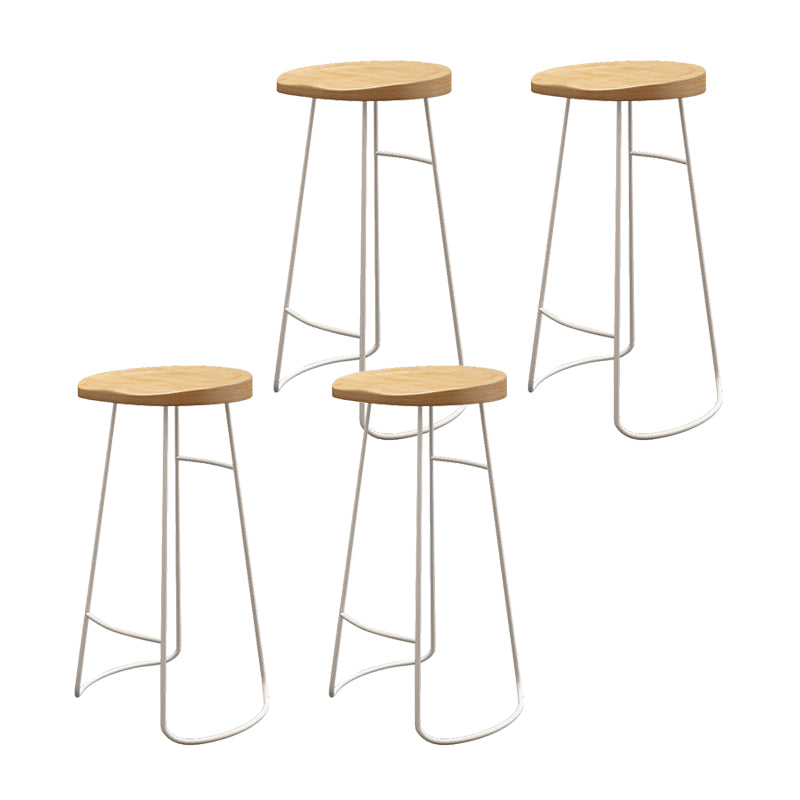Wood Dining Stool Contemporary Backless Bar Stools with Footrest