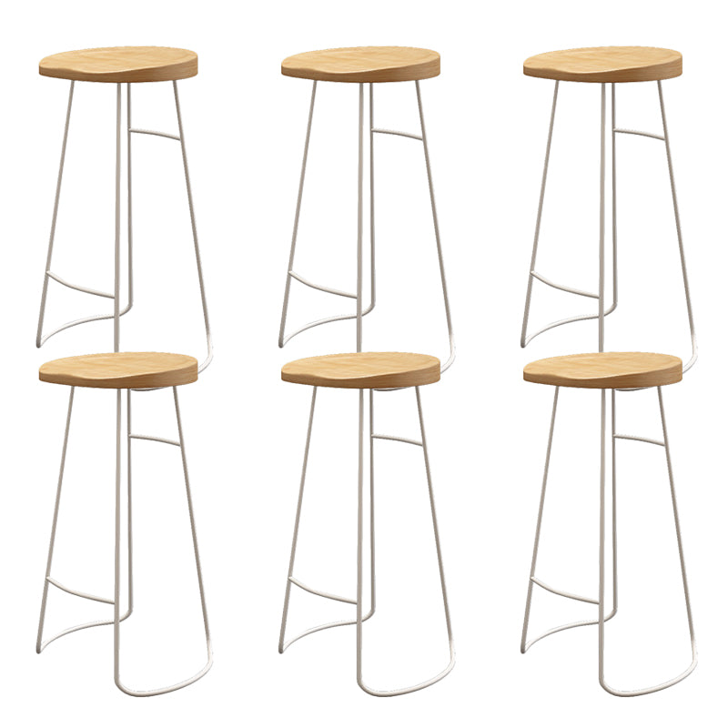 Wood Dining Stool Contemporary Backless Bar Stools with Footrest