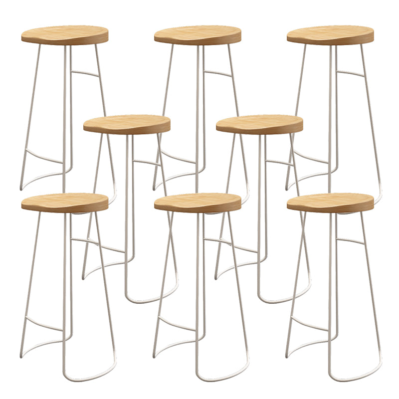 Wood Dining Stool Contemporary Backless Bar Stools with Footrest