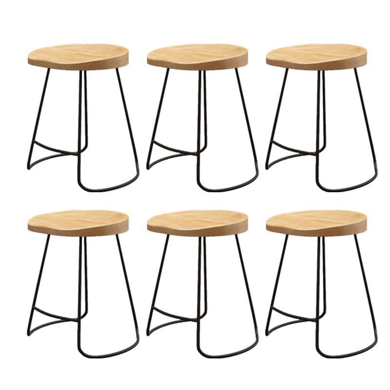 Wood Dining Stool Contemporary Backless Bar Stools with Footrest
