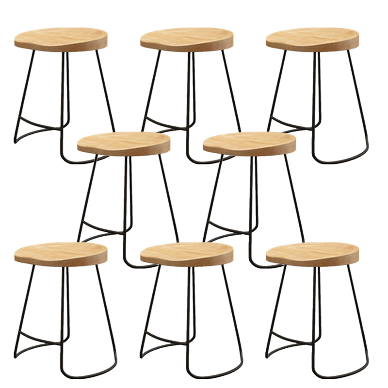 Wood Dining Stool Contemporary Backless Bar Stools with Footrest