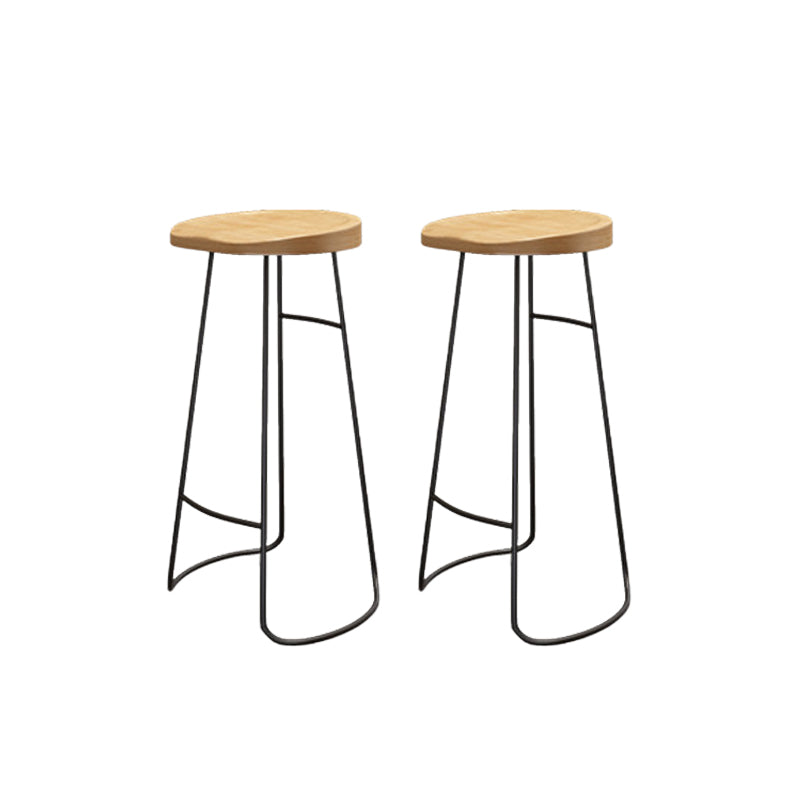 Wood Dining Stool Contemporary Backless Bar Stools with Footrest