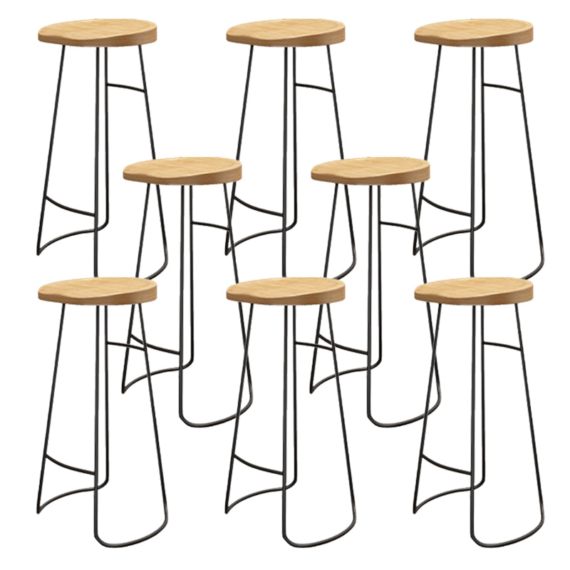Wood Dining Stool Contemporary Backless Bar Stools with Footrest